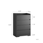 Commode en bois 4 tiroirs Blanc/Noir, Style Moderne Minimaliste, 1 unité