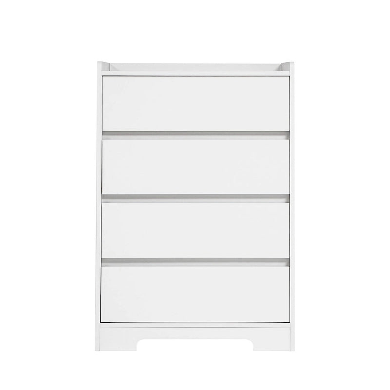 Commode en bois 4 tiroirs Blanc/Noir, Style Moderne Minimaliste, 1 unité