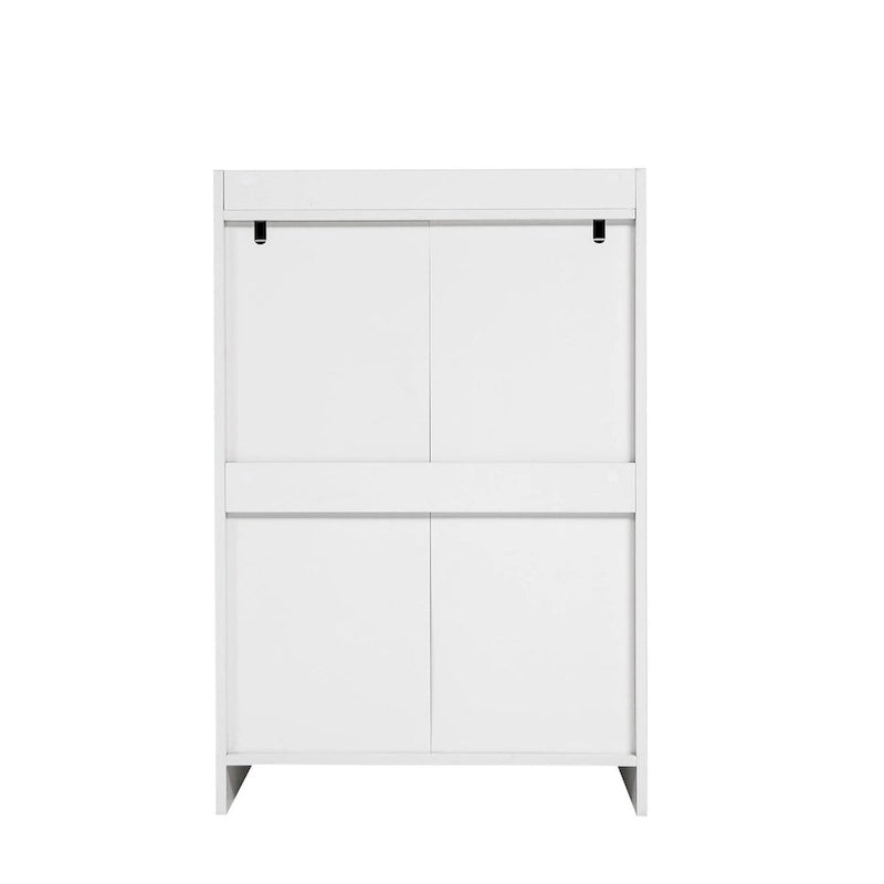 Commode en bois 4 tiroirs Blanc/Noir, Style Moderne Minimaliste, 1 unité