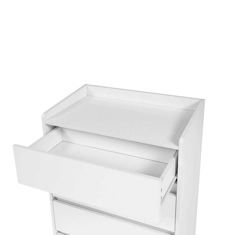 Commode en bois 4 tiroirs Blanc/Noir, Style Moderne Minimaliste, 1 unité