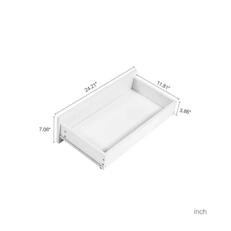 Commode en bois 4 tiroirs Blanc/Noir, Style Moderne Minimaliste, 1 unité