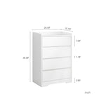 Commode en bois 4 tiroirs Blanc/Noir, Style Moderne Minimaliste, 1 unité
