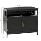 Buffet bas noir avec porte aimantée et étagère ouverte – Assemblage par 1 personne
