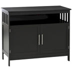 Buffet bas noir avec porte aimantée et étagère ouverte – Assemblage par 1 personne