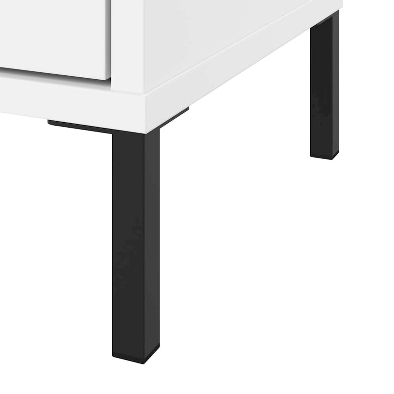 Bibliothèque de rangement 4 cubes blanche – Pieds en acier, 2 étagères