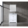 Ensemble meuble-lavabo simple vasque 90 cm blanc/gris avec miroir