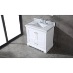 Ensemble meuble-lavabo simple vasque 90 cm blanc/gris avec miroir