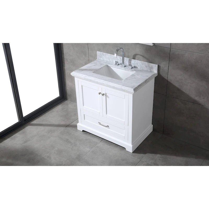 Ensemble meuble-lavabo simple vasque 90 cm blanc/gris avec miroir