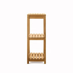 Étagère carrée marron à 3 niveaux en bois de teck – Usage unique