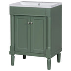 Meuble-lavabo simple vert/blanc/argenté/bleu avec armoire – 1 personne