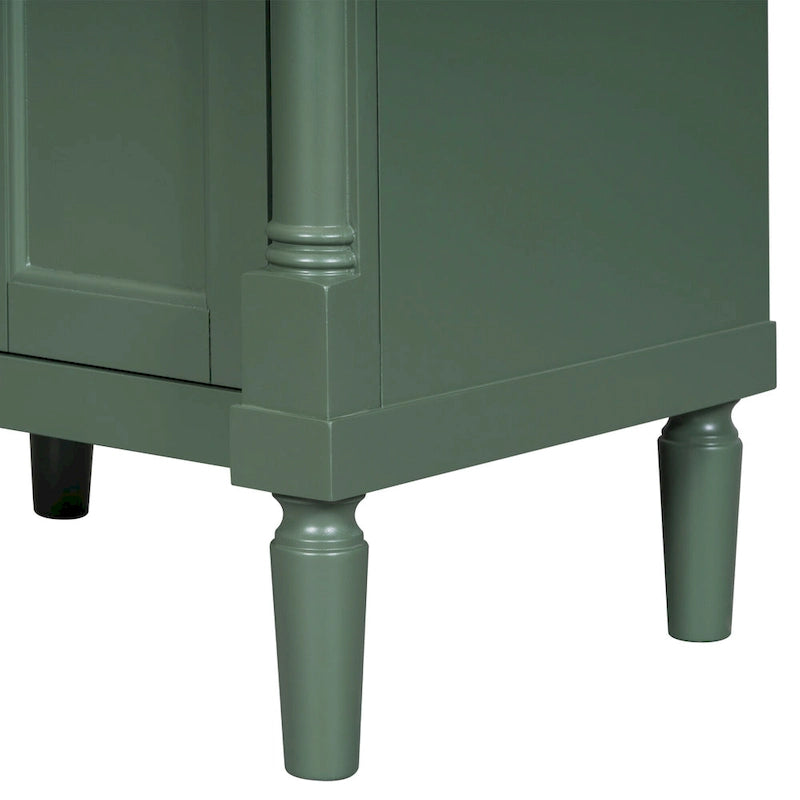 Meuble-lavabo simple vert/blanc/argenté/bleu avec armoire – 1 personne