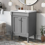 Meuble-lavabo simple vert/blanc/argenté/bleu avec armoire – 1 personne