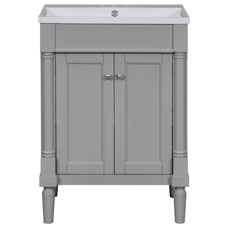Meuble-lavabo simple vert/blanc/argenté/bleu avec armoire – 1 personne