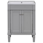 Meuble-lavabo simple vert/blanc/argenté/bleu avec armoire – 1 personne