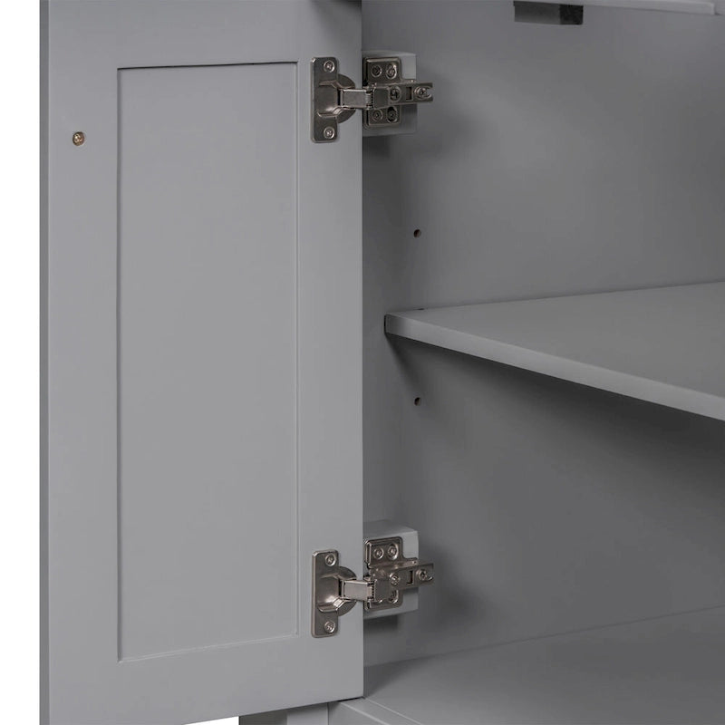 Meuble-lavabo simple vert/blanc/argenté/bleu avec armoire – 1 personne