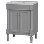 Meuble-lavabo simple vert/blanc/argenté/bleu avec armoire – 1 personne