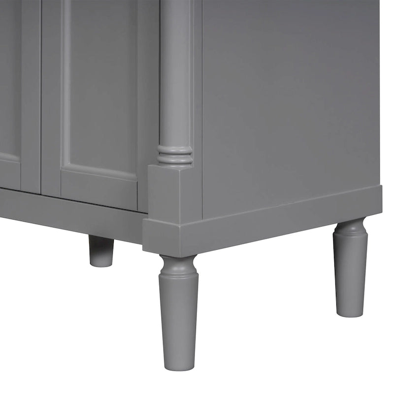 Meuble-lavabo simple vert/blanc/argenté/bleu avec armoire – 1 personne