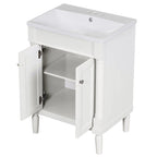 Meuble-lavabo simple vert/blanc/argenté/bleu avec armoire – 1 personne