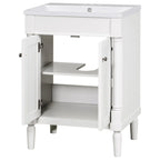 Meuble-lavabo simple vert/blanc/argenté/bleu avec armoire – 1 personne