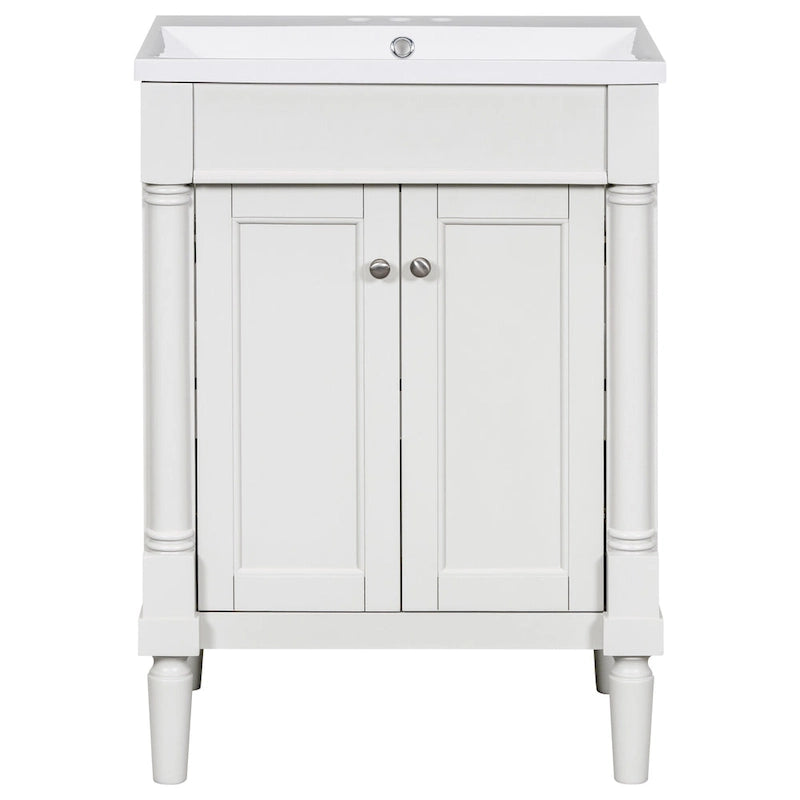 Meuble-lavabo simple vert/blanc/argenté/bleu avec armoire – 1 personne