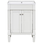 Meuble-lavabo simple vert/blanc/argenté/bleu avec armoire – 1 personne