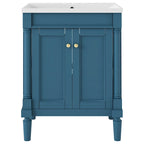 Meuble-lavabo simple vert/blanc/argenté/bleu avec armoire – 1 personne