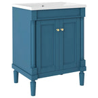 Meuble-lavabo simple vert/blanc/argenté/bleu avec armoire – 1 personne