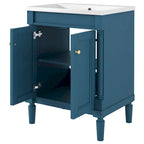 Meuble-lavabo simple vert/blanc/argenté/bleu avec armoire – 1 personne