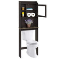Meuble de rangement sur WC, finition bois marron, pour une personne