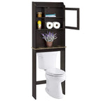 Meuble de rangement sur WC, finition bois marron, pour une personne