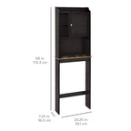 Meuble de rangement sur WC, finition bois marron, pour une personne
