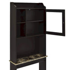 Meuble de rangement sur WC, finition bois marron, pour une personne