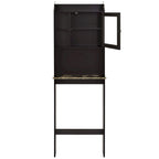 Meuble de rangement sur WC, finition bois marron, pour une personne