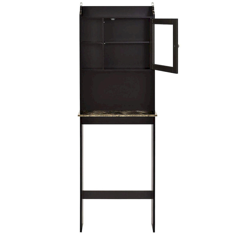 Meuble de rangement sur WC, finition bois marron, pour une personne
