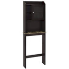 Meuble de rangement sur WC, finition bois marron, pour une personne