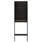 Meuble de rangement sur WC, finition bois marron, pour une personne