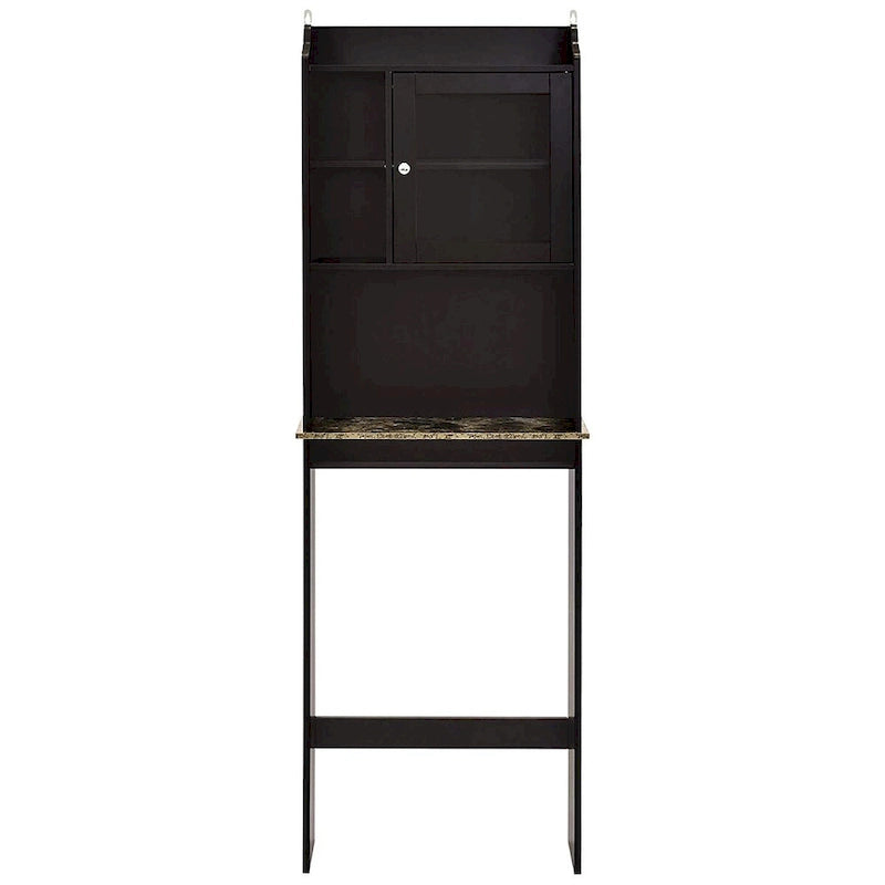Meuble de rangement sur WC, finition bois marron, pour une personne