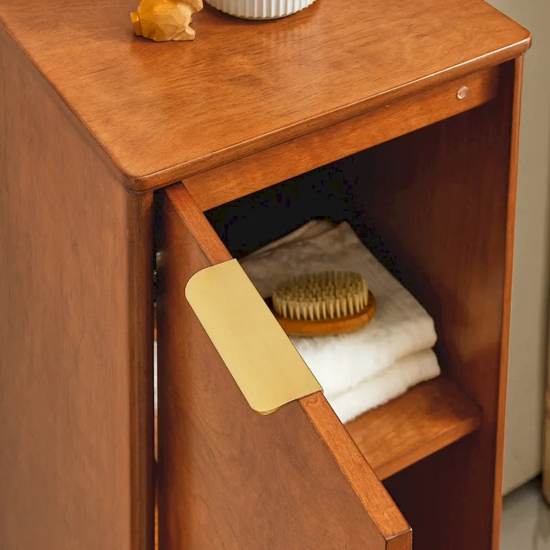 Meuble de salle de bain moderne et armoire de rangement avec étagères réglables, laiton antique (14,512,635,7)