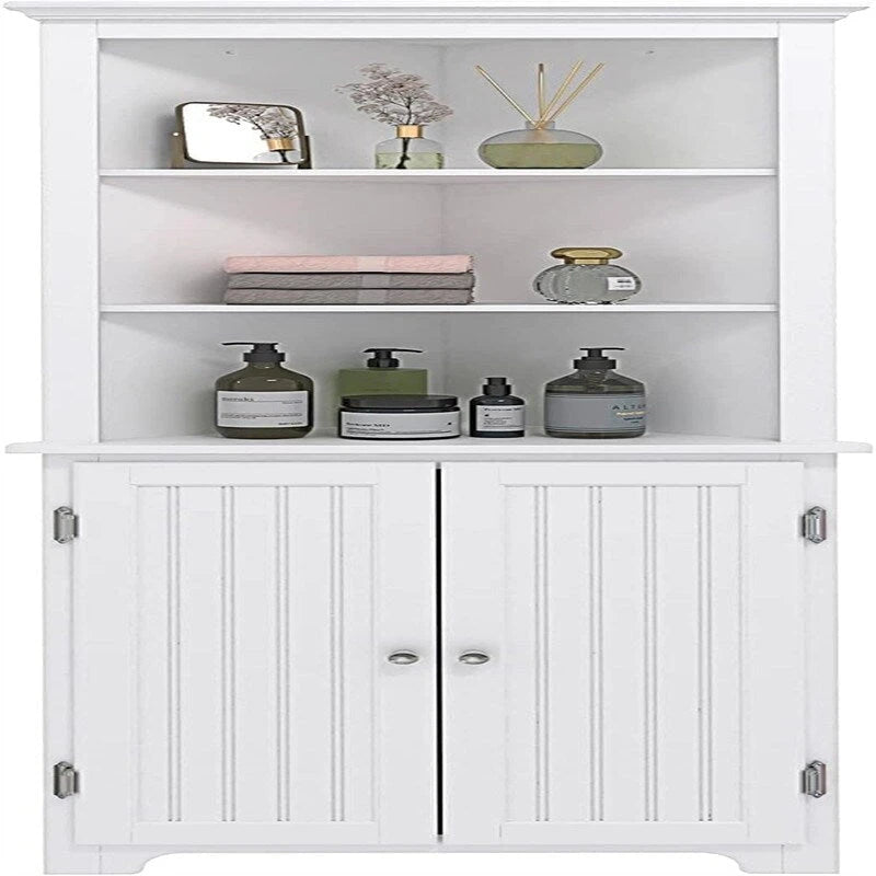 Meuble de rangement d'angle en bois blanc, 2 portes, 33 cm P x 58,4 cm L x 165,1 cm H