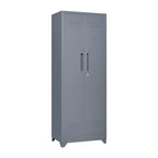 Armoire de rangement haute en acier gris avec porte verrouillable – Assemblage par 1 personne