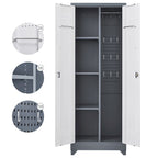 Armoire de rangement haute en acier gris avec porte verrouillable – Assemblage par 1 personne