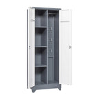 Armoire de rangement haute en acier gris avec porte verrouillable – Assemblage par 1 personne