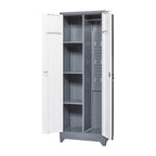 Armoire de rangement haute en acier gris avec porte verrouillable – Assemblage par 1 personne
