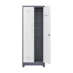Armoire de rangement haute en acier gris avec porte verrouillable – Assemblage par 1 personne