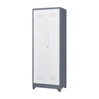 Armoire de rangement haute en acier gris avec porte verrouillable – Assemblage par 1 personne