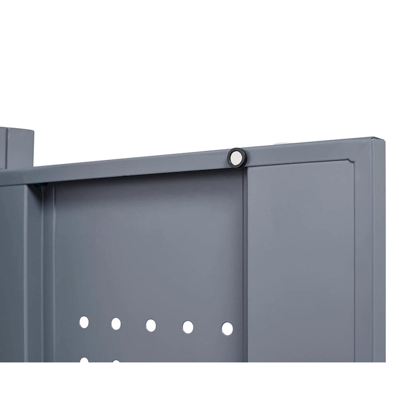 Armoire de rangement haute en acier gris avec porte verrouillable – Assemblage par 1 personne