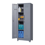 Armoire de rangement haute en acier gris avec porte verrouillable – Assemblage par 1 personne