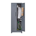 Armoire de rangement haute en acier gris avec porte verrouillable – Assemblage par 1 personne